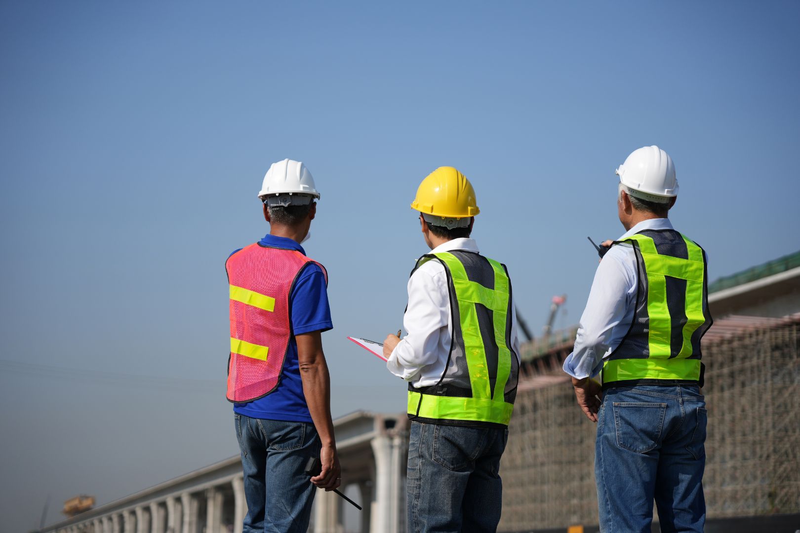 workers with hardhats photo